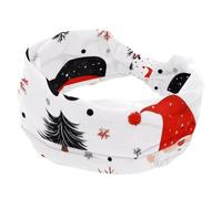 Elastic Headbands for Women, Wide Headband, Christmas Snowflake Cute Gnomes Santa Claus Knotted Hairband, Vintage Head Wraps for Daily Use, Yoga, Workout