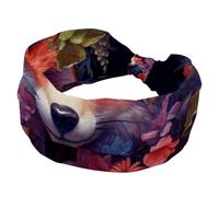 Elastic Headbands for Women, Wide Headband, Knotted Hairband, Flower and Fox Vintage Head Wraps for Daily Use, Yoga, Workout