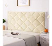 Elastic Headboard Slipcover for Double/Queen/King Size Beds Solid Color Dustproof Furniture Protector Stretch Padded Cover for Wooden Upholstered Beds Yellow 120cm