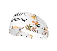 Elastic Hello Autumn Print Exercise Headband - Sports Headbands, Perfect for Running, Cycling, Yoga, and More