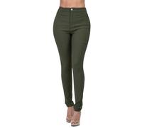 Elastic Jeans Women's Skinny Jeans High Waist Slim Fit Denim Trousers Figure-hugging Stretch Jeans Comfy Butt Lift with Pockets Casual Trousers Vintage Plain Everyday Trousers Y2K Style Jeans, Green