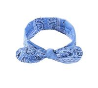 Elastic Knot Paisley Rabbit Ears Headband, Cute Steel Wire Hair Accessory for Women(Light blue)
