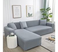 Elastic L-Shape Sofa Cover with Left/Right Chaise Cat-Proof Stretchable Slipcover & Stylish Protection Fits 190-230cm Perfect for Home Decor