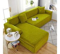 Elastic L Shape Sofa Covers for Living Room Stretch Corner Slipcovers 2 Piece Sectional Couch Cover Left/Right Washable Furniture Protector Available in 4 Sizes Fits 3 Seat Sofas