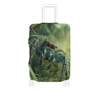 Elastic large covers for luggage Dustproof suitcase cover travel accessory Fit 18-32 Inch Luggage, 3d spider green, L 26-28 in