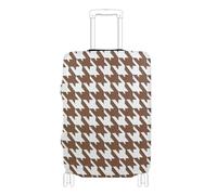 Elastic large covers for luggage Scratch-Resistant Fit carry on suitcase cover travel essentials Fit 18-32 Inch Luggage, classical brown white houndstooth khaki, M 22-24 in