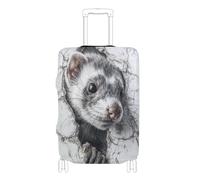 Elastic large luggage cover protector Scratchproof carry on suitcase cover travel accessories Fit 18-32 Inch Luggage, ferret mouse marle wall 3d, M 22-24 in
