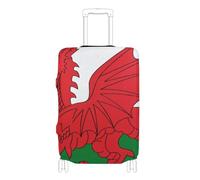 Elastic large luggage cover protector Scratchproof cover for suitcase travel accessory Fit 18-32 Inch Luggage, Wales Flag Welsh National dragon, XL 29-32 in