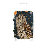 Elastic large luggage covers for suitcases Anti Scratch suitcase covers luggage protector Fit 18-32 Inch Luggage, animal Owl Chinese elaborate style painting, S 18-20 in