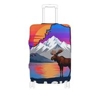 Elastic large luggage covers for suitcases Scratch-Resistant Fit suitcase covers luggage protector Fit 18-32 Inch Luggage, Map of Alaska, M 22-24 in