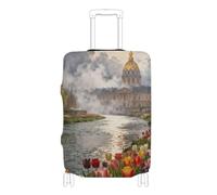 Elastic large luggage covers for suitcases Washable covers for suitcases luggage protectors Fit 18-32 Inch Luggage, french spring scenery, M 22-24 in