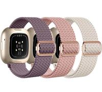 Elastic Loop Compatible with Fitbit Sense 2 Band/Fitbit Versa 4 3 Bands Women Men, Stretchy Nylon Smart Watch Strap for Versa 3/Fit bit Sense Band, Soft Braided Solo Sport Wristband Accessories