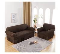 Elastic LShaped Sofa Cover with Skirt Pink ScratchResistant Protector Adjustable for 1/2/3/4 Seater Sofas Ideal for Living Room Decor.