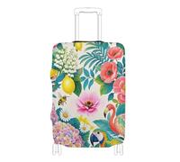 Elastic luggage case cover Dustproof covers for suitcases travel accessory Fit 18-32 Inch Luggage, Pink flamingo flowers, XL 29-32 in