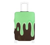 Elastic luggage case protective cover Scratchproof suitcases cover luggage protection Fit 18-32 Inch Luggage, Graffiti art brown green, M 22-24 in