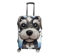 Elastic Luggage Cover Generic,Washable Adorable Schnauzer Printed Suitcase Protector for 19'' - 32'' Case (Cute & Personalized), Adorable Schnauzer, L