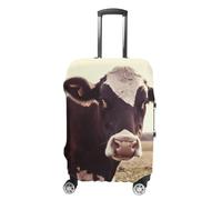 Elastic Luggage Cover Generic,Washable Animal Cow Printed Suitcase Protector for 19'' - 32'' Case (Cute & Personalized), animal cow, Small