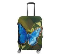 Elastic Luggage Cover Generic,Washable Blue Butterfly Small Printed Suitcase Protector for 19'' - 32'' Case (Cute & Personalized), Blue Butterfly Small, M