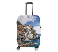 Elastic Luggage Cover Generic,Washable Cinque Terre Scenery Printed Suitcase Protector for 19'' - 32'' Case (Cute & Personalized), Cinque Terre scenery, Small