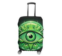 Elastic Luggage Cover Generic,Washable Green Evil Eye Printed Suitcase Protector for 19'' - 32'' Case (Cute & Personalized), Green Evil Eye, M
