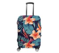 Elastic Luggage Cover Generic,Washable Hawaii Tropical Flower Printed Suitcase Protector for 19'' - 32'' Case (Cute & Personalized), Hawaii Tropical Flower, XL