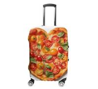 Elastic Luggage Cover Generic,Washable Heart Shaped Pizza Printed Suitcase Protector for 19'' - 32'' Case (Cute & Personalized), Heart Shaped Pizza, L
