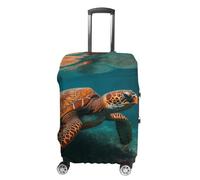 Elastic Luggage Cover Generic,Washable Sea Turtle Swimming Printed Suitcase Protector for 19'' - 32'' Case (Cute & Personalized), Sea Turtle Swimming, M