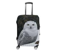 Elastic Luggage Cover Generic,Washable Snow Owl Printed Suitcase Protector for 19'' - 32'' Case (Cute & Personalized), Snow Owl, L