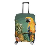 Elastic Luggage Cover Generic,Washable Summer Parrot Pineapple Bird Printed Suitcase Protector for 19'' - 32'' Case (Cute & Personalized), Summer Parrot Pineapple Bird, M