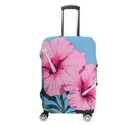 Elastic Luggage Cover Generic,Washable Two Hibiscus Flowers Printed Suitcase Protector for 19'' - 32'' Case (Cute & Personalized), Two Hibiscus Flowers, S