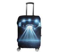 Elastic Luggage Cover Generic,Washable UFO Spaceship Printed Suitcase Protector for 19'' - 32'' Case (Cute & Personalized), Ufo Spaceship, XL