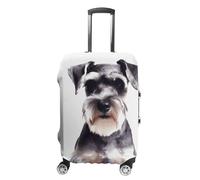 Elastic Luggage Cover Generic,Washable Well-behaved Schnauzer Printed Suitcase Protector for 19'' - 32'' Case (Cute & Personalized), Well-behaved schnauzer, L