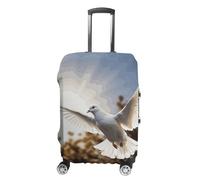 Elastic Luggage Cover Generic,Washable White Dove Flying in The Sun Printed Suitcase Protector for 19'' - 32'' Case (Cute & Personalized), White dove flying in the sun, M