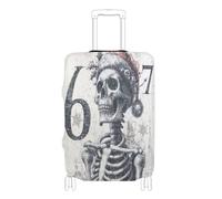 Elastic luggage cover large Anti Scratch suitcase cover luggage protector Fit 18-32 Inch Luggage, skeleton 67 death, S 18-20 in