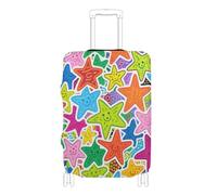 Elastic luggage cover large Scratch-Resistant Fit elastic suitcase covers travel accessory Fit 18-32 Inch Luggage, stars doodle art cartoon, M 22-24 in