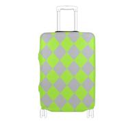 Elastic luggage cover large Scratchproof elastic suitcase covers luggage protection Fit 18-32 Inch Luggage, buffalo plaid diamonding yellow green gray, XL 29-32 in