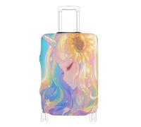 Elastic luggage cover protector Anti Scratch cover for suitcase luggage protectors Fit 18-32 Inch Luggage, magic unicorns girl sunflower, S 18-20 in