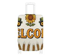 Elastic luggage cover protector Anti Scratch suitcase covers travel accessories Fit 18-32 Inch Luggage, Welcome vehicle sunflower country style, L 26-28 in