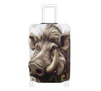 Elastic luggage cover Scratchproof carry on suitcase cover travel accessory Fit 18-32 Inch Luggage, beauty warthog white, S 18-20 in