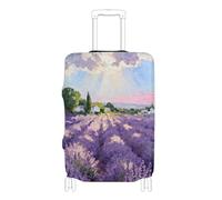Elastic luggage cover Washable suitcase elastic cover suitcase protector Fit 18-32 Inch Luggage, lavender Summer Provence, M 22-24 in