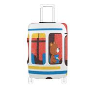 Elastic luggage covers Anti Scratch cover for suitcase suitcase protector Fit 18-32 Inch Luggage, cartoon cute beer bus driver red, XL 29-32 in