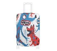 Elastic luggage covers Dustproof suitcase elastic cover luggage protector Fit 18-32 Inch Luggage, fighting dog, XL 29-32 in