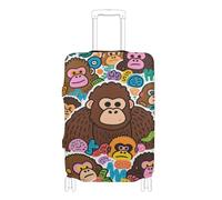 Elastic luggage covers Scratch-Resistant Fit cover for suitcase luggage protectors Fit 18-32 Inch Luggage, gorilla doodle art, S 18-20 in