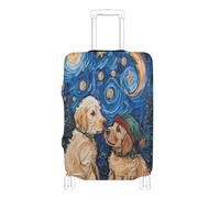 Elastic luggage covers Scratch-Resistant Fit cover for suitcase travel essentials Fit 18-32 Inch Luggage, cute dogs oil painting, S 18-20 in
