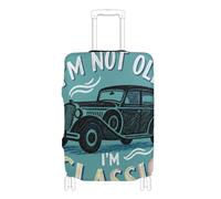 Elastic luggage covers Scratch-Resistant Fit suitcase cover luggage protector Fit 18-32 Inch Luggage, trendy retro 60s car print, L 26-28 in