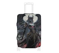 Elastic luggage covers Washable elastic suitcase covers travel accessories Fit 18-32 Inch Luggage, Black beauty devil, S 18-20 in