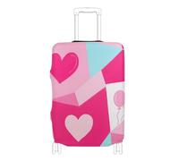 Elastic luggage dust cover Washable suitcase cover Baggage Protector Fit 18-32 Inch Luggage, Abstract peach hearts diamonds, L 26-28 in