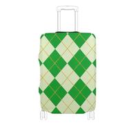 Elastic luggage protector cover Anti Scratch covers for suitcases suitcase protector Fit 18-32 Inch Luggage, dark green checkered plaid buffalo gold, S 18-20 in