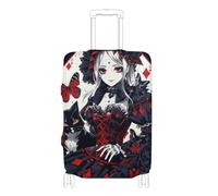 Elastic luggage protector cover Scratchproof cover for suitcase luggage protector Fit 18-32 Inch Luggage, poker anime girl red, S 18-20 in