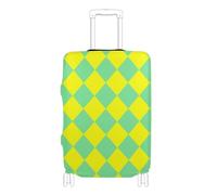Elastic luggage protector covers Dustproof elastic suitcase covers luggage protectors Fit 18-32 Inch Luggage, buffalo plaid diamonding yellow cyan, M 22-24 in